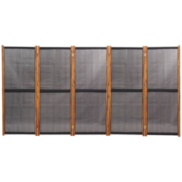 vidaXL Black Wooden 5 Panel Room Divider 350 x 180cm - Size: 5 Panels - Wilko - thumbnail 4