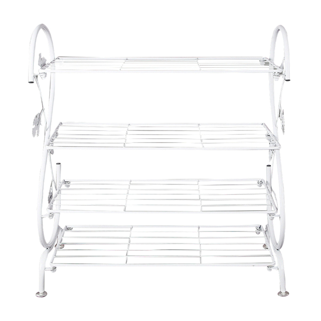 Living and Home Iron S-Shaped White Vintage Shoe Rack - Size: 60 x 30 x 70cm - Wilko - image 1