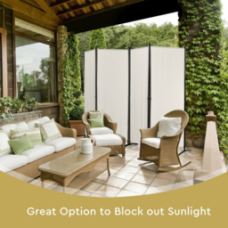 Costway White 4 Panel Wall Privacy Screen - Size: 220 x 51 x 173cm - Wilko - thumbnail 5
