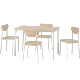 Seconique Riley 4 Seater Large Dining Set Light Oak Effect Veneer and White - Wilko - thumbnail 3