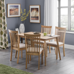 Julian Bowen 4 Seater Boden Oak Veneer Rectangular Table - Wood - Wilko - thumbnail 6