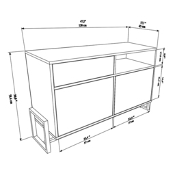 Decorotika Utopie 3 Door Singe Shelf White and White Marble Effect Modern Storage Cabinet - Size: 78.4 x 120 x 45cm - Multi - Wilko - thumbnail 5