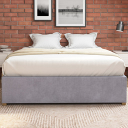 Aspire Furniture Single Silver Plush Platform Ottoman Bed - Aspire Beds - Wilko - thumbnail 4