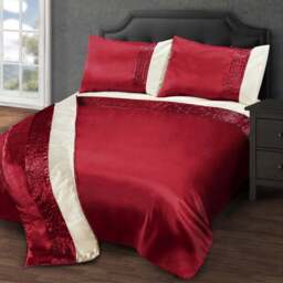 Intimates Perez Double Red and Cream Duvet Set - Wilko