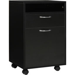 Portland Single Door Single Drawer Black Printer Stand - Size: 40 x 35 x 60cm - Wilko - thumbnail 3