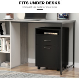 Portland Single Door Single Drawer Black Printer Stand - Size: 40 x 35 x 60cm - Wilko - thumbnail 7