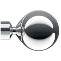 New Edge Blinds 130cm Fixed Length Chrome Eyelet Metal Curtain Pole Set with Sphere Finial - Wilko - thumbnail 3