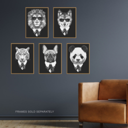 Artery8 Black and White Tuxedo Animals Wall Art Print 30 x 41cm 5 Pack - Size: 40.5 x 30.5 x 0.3cm - Wilko - thumbnail 3