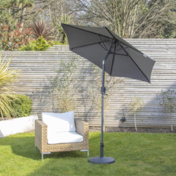 GardenKraft Grey Crank and Tilt Parasol 2m - Wilko - thumbnail 3