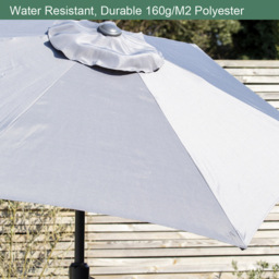 GardenKraft Grey Crank and Tilt Parasol 2m - Wilko - thumbnail 5