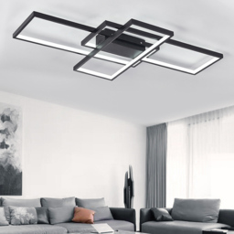 Living and Home 35 inch Rectangular Semi-Flush Ceiling Light Black - Size: 9 x 110 x 50cm - Wilko - thumbnail 3