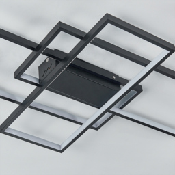 Living and Home 35 inch Rectangular Semi-Flush Ceiling Light Black - Size: 9 x 110 x 50cm - Wilko - thumbnail 4