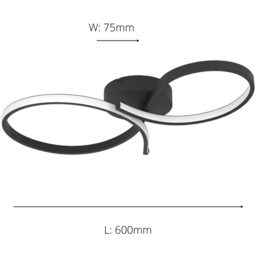 EGLO Serpins Black Aluminium and Steel Modern Ceiling Light - Size: 7.5 x 34 x 60cm - Wilko - thumbnail 6