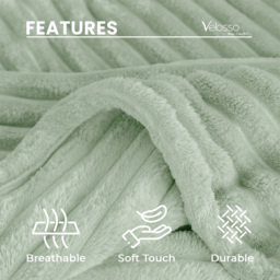 Velosso Bellissima Sage Plush Throw 200 x 240cm - Size: 200 x 240 x 1cm - Wilko - thumbnail 6