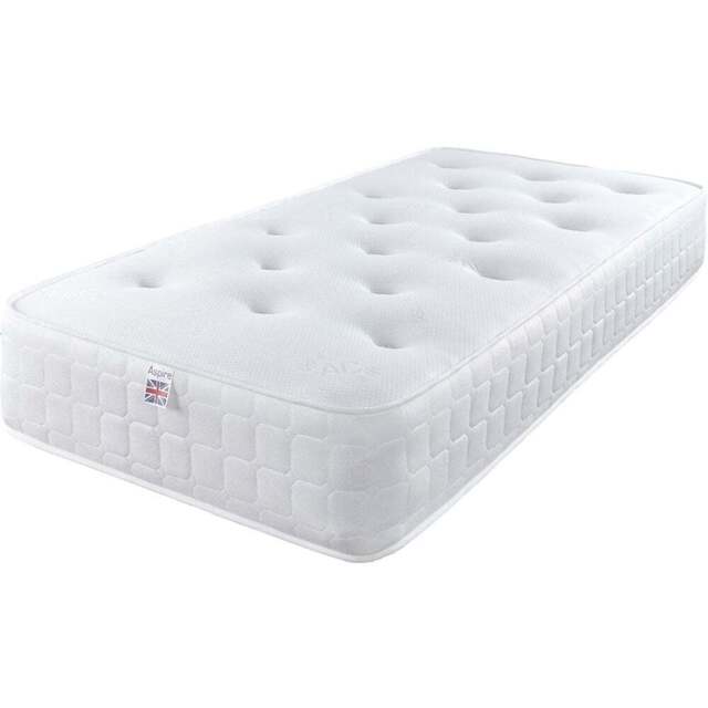 Aspire Cool Touch Small Single Classic Bonnell Roll Mattress - White - Aspire Beds - Wilko - image 1