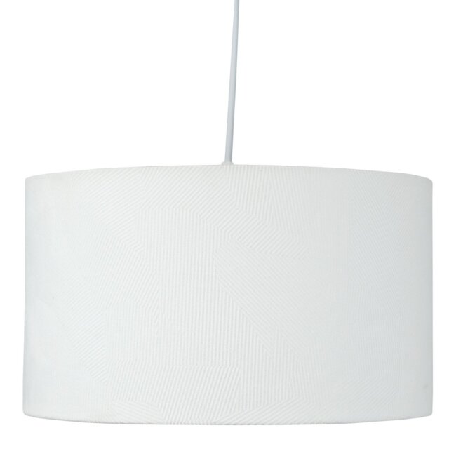 Geometric Drum Shade - White/20cm/300g - Wilko - image 1