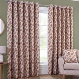 Regency Floral Jacquard Curtain Pink 229cm - Divante Finest - Wilko - thumbnail 1