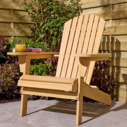 Rowlinson Sandown Adirondack Chair - Size: 93.5 x 77 x 89cm - Brown - Wilko - thumbnail 4