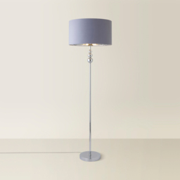ValueLights Marissa Reni Grey Shade and Chrome Ball LED Floor Lamp - Size: 145 x 45 x 45cm - Silver - Wilko - thumbnail 6