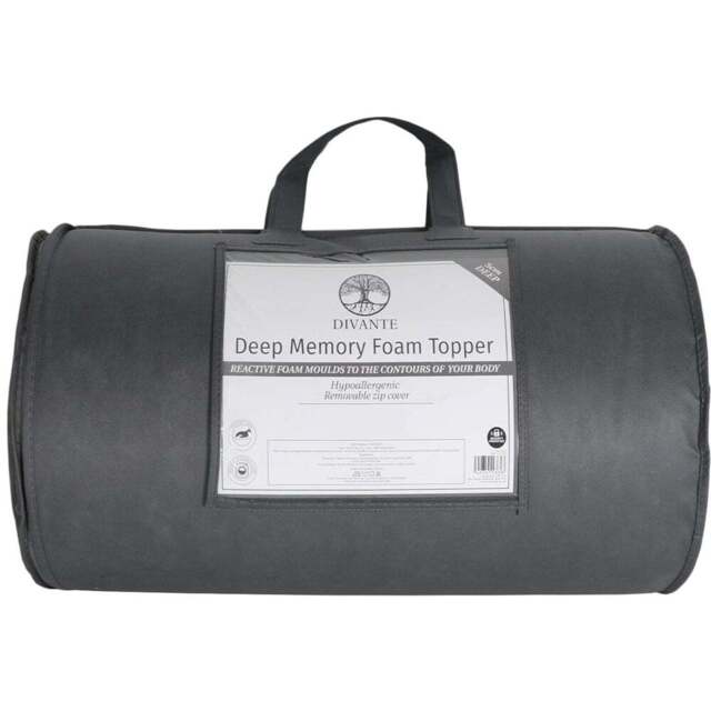 Divante Double Deep Memory Foam Mattress Topper - Wilko - image 1