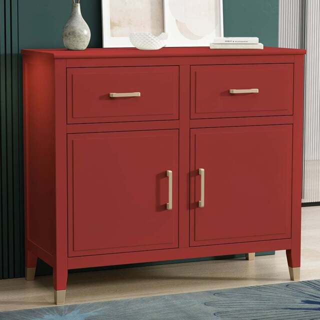 Palazzi 2 Doors 2 Drawers Red Sideboard - Size: 40 x 95 x  85cm - Wilko - image 1