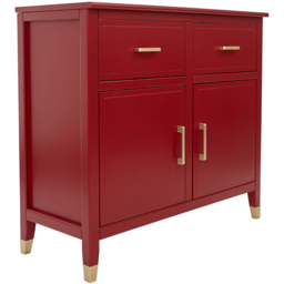 Palazzi 2 Doors 2 Drawers Red Sideboard - Size: 40 x 95 x  85cm - Wilko - thumbnail 3