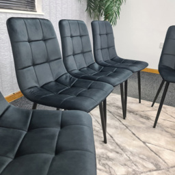 Denver Set of 4 Black Velvet Dining Chairs - Wilko - thumbnail 6