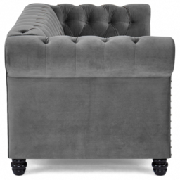 Home Detail Chesterfield 2 Seater Studded Grey Velvet Sofa - Wilko - thumbnail 5