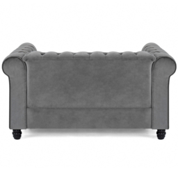 Home Detail Chesterfield 2 Seater Studded Grey Velvet Sofa - Wilko - thumbnail 4