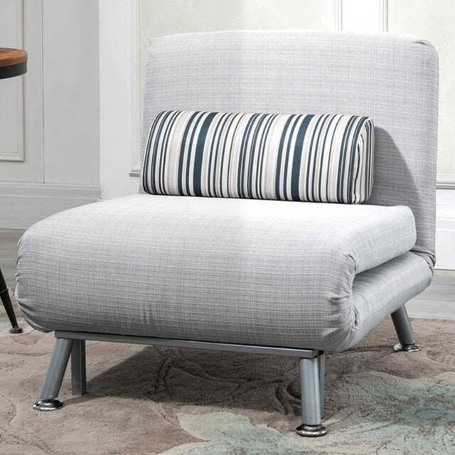 Portland Single Seater Grey Foldable Sofa Bed - Wilko - image 1