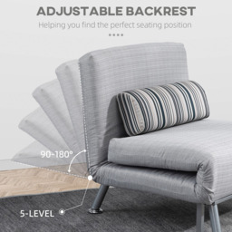 Portland Single Seater Grey Foldable Sofa Bed - Wilko - thumbnail 5