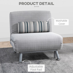 Portland Single Seater Grey Foldable Sofa Bed - Wilko - thumbnail 6