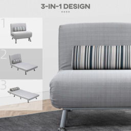Portland Single Seater Grey Foldable Sofa Bed - Wilko - thumbnail 7