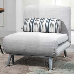 Portland Single Seater Grey Foldable Sofa Bed - Wilko