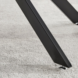 Furniturebox Tavalo 6 Seater Glass Dining Table Marble Effect and Black - Grey - Wilko - thumbnail 3