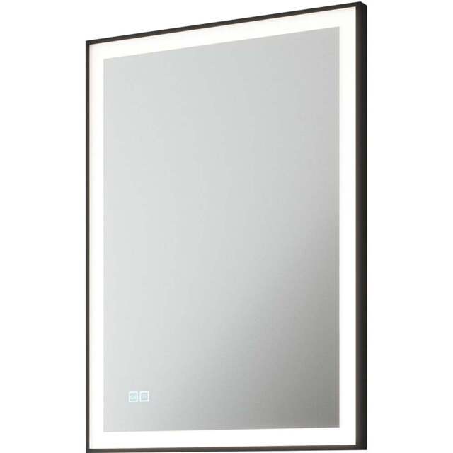 Sorrelis Lior Black Frame Tunable LED Mirror 70 x 50cm - Size: 50 x 50 x 3.2cm - Wilko - image 1