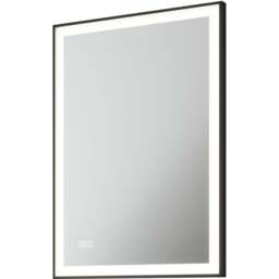 Sorrelis Lior Black Frame Tunable LED Mirror 70 x 50cm - Size: 50 x 50 x 3.2cm - Wilko
