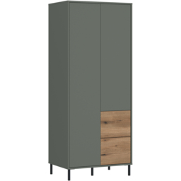 Furniture To Go Darwin 2 Door 2 Drawer Green Wardrobe - Size: 2 Door, 2 Drawer - Wilko - thumbnail 3