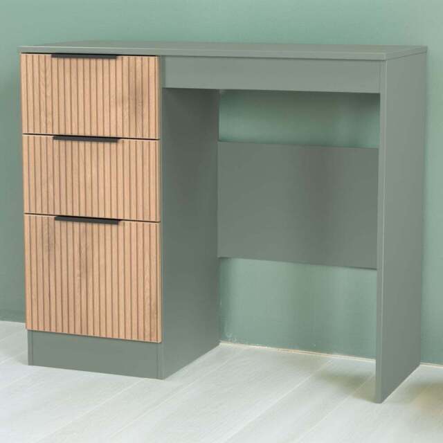 Crowndale Java 3 Drawer Slatt Effect and Reed Green Vanity Unit - Size: 39 x 93 x 80cm - Wilko - image 1