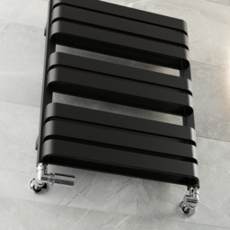 Terma Warp T Bold Matt Black Heated Towel Rail 1569 BTU 655 x 500mm - Size: 65.5 x 50 x 11.2cm - Wilko - thumbnail 7