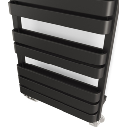 Terma Warp T Bold Matt Black Heated Towel Rail 1569 BTU 655 x 500mm - Size: 65.5 x 50 x 11.2cm - Wilko - thumbnail 6