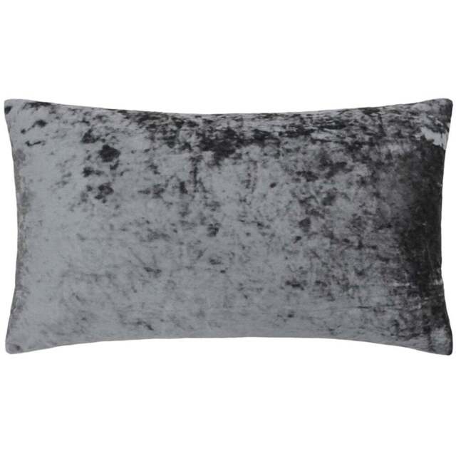 Paoletti Verona Pewter Crushed Velvet Cushion - Size: 60 x 40 cm - Multi - Wilko - image 1