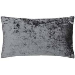 Paoletti Verona Pewter Crushed Velvet Cushion - Size: 60 x 40 cm - Multi - Wilko - thumbnail 1