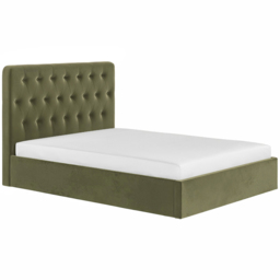 Flair Marley King Size Green Velvet Fabric Ottoman Bed with Buttoned Headboard - Wilko - thumbnail 3