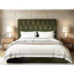 Flair Marley King Size Green Velvet Fabric Ottoman Bed with Buttoned Headboard - Wilko - thumbnail 5