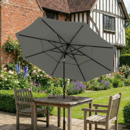 Outsunny 3-Tier Grey Crank and Tilt Garden Parasol 3m - Wilko - thumbnail 4