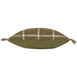 Yard Beni Moss and Natural Check Fringed Cushion - Size: 45 x 45cm - Multi - Yard Living - Wilko - thumbnail 5