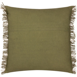 Yard Beni Moss and Natural Check Fringed Cushion - Size: 45 x 45cm - Multi - Yard Living - Wilko - thumbnail 4