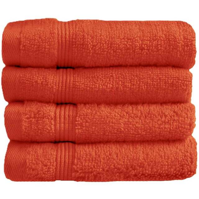 Allure Bath Fashions Luxury Zero Twist Egyptian Cotton Terracotta Face Towel 30 x 30cm 4 Pack - Size: 30 x 30 x 1cm - Wilko - image 1