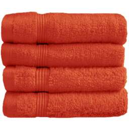 Allure Bath Fashions Luxury Zero Twist Egyptian Cotton Terracotta Face Towel 30 x 30cm 4 Pack - Size: 30 x 30 x 1cm - Wilko - thumbnail 1